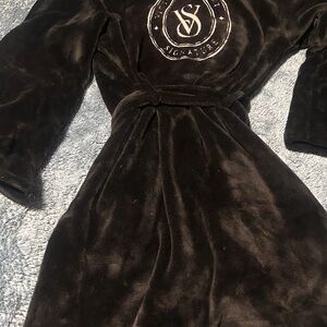 Victoria's Secret Black Plush Robe